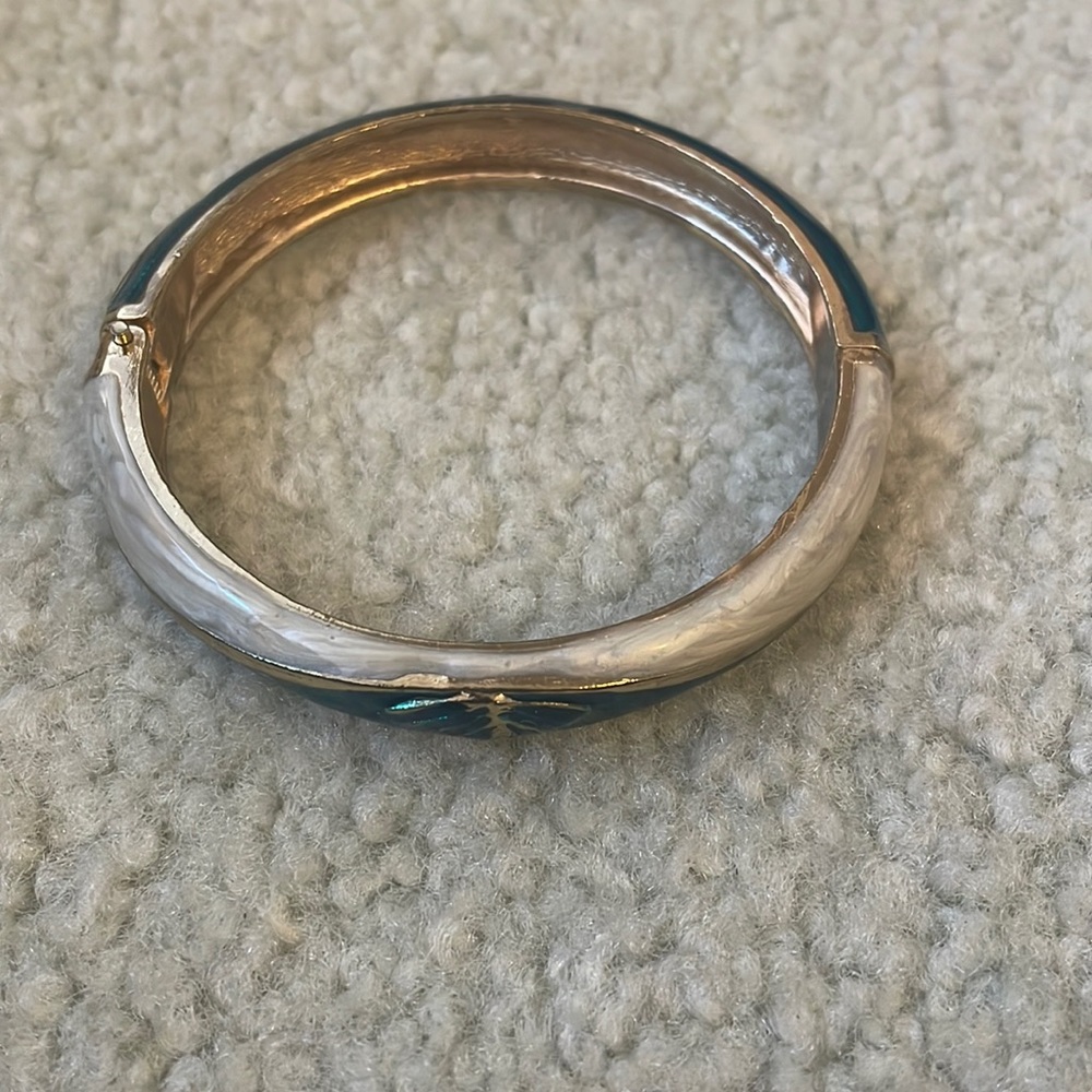 White and Teal Bangle